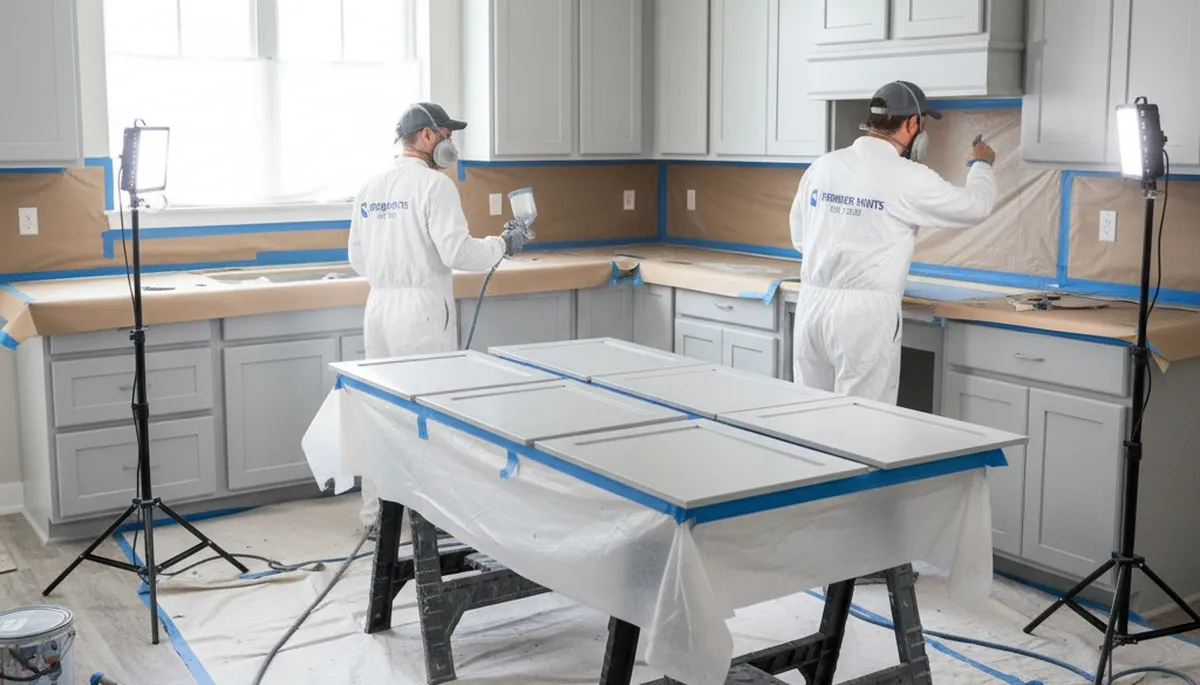Professional kitchen cabinet painting in Beverly, MA with durable, refined finishes