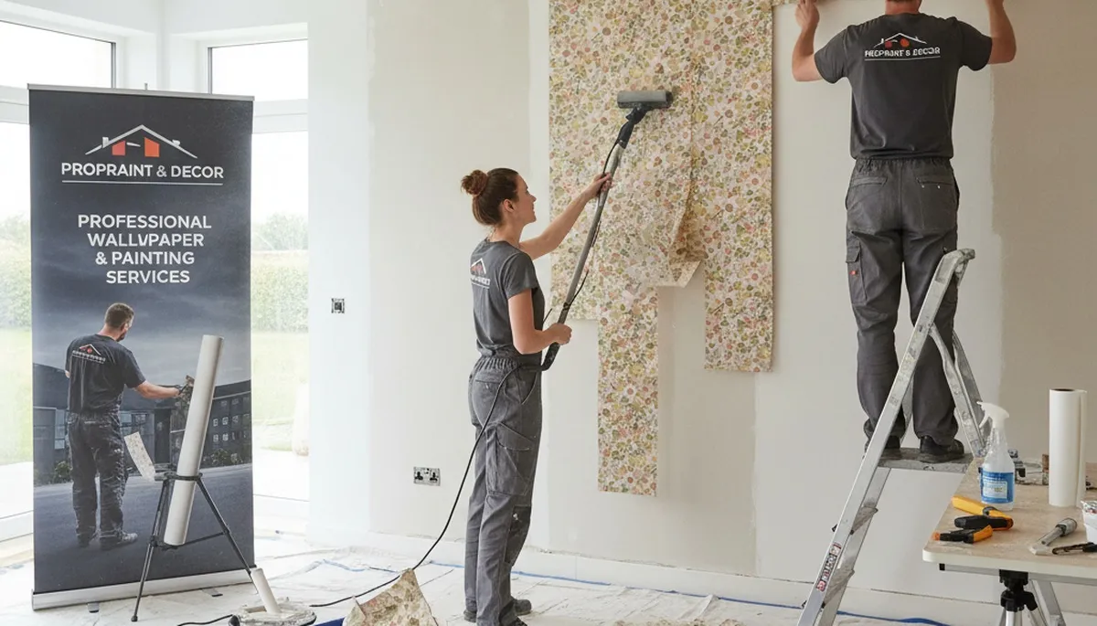 Professional wallpaper removal service in Beverly, MA preparing walls for fresh interior painting